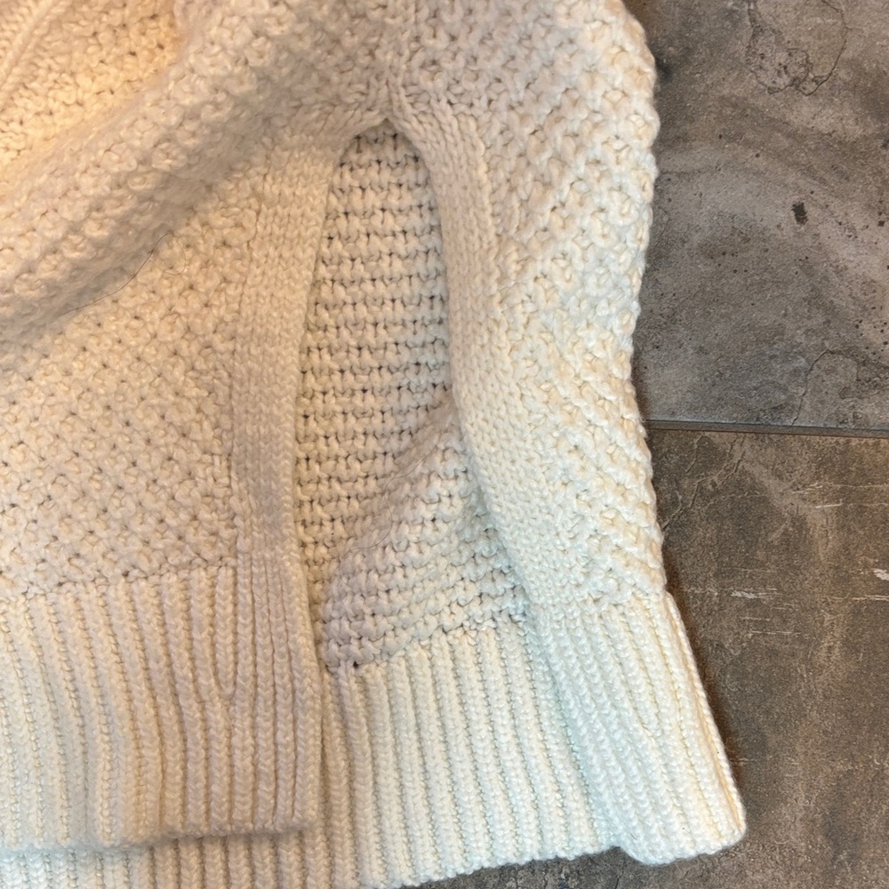 Ann Taylor Cream Cable Knit Turtleneck Sweater - Picture 3 of 3
